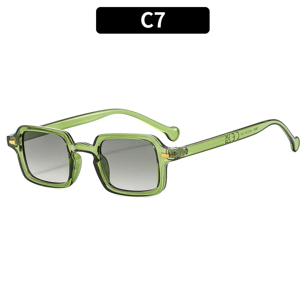 Mode luxueux Rectangle lunettes de soleil femmes