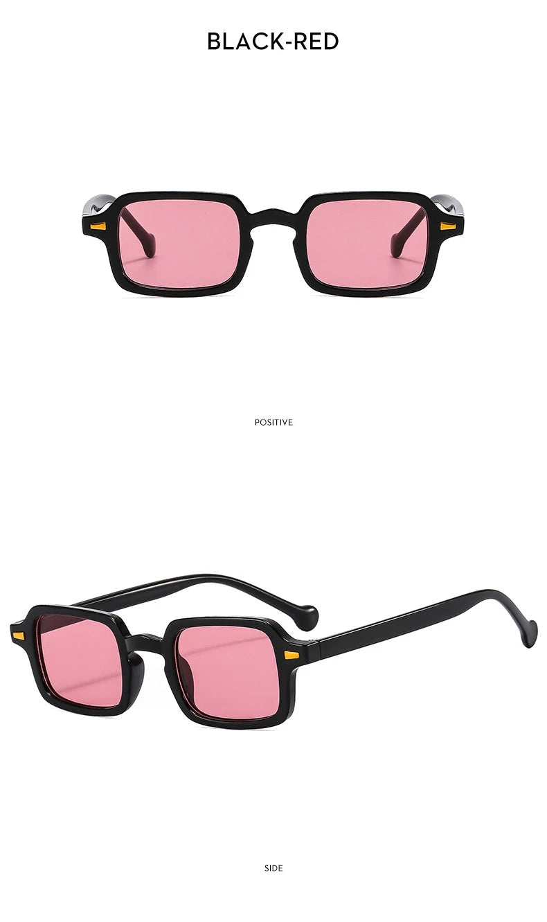 Mode luxueux Rectangle lunettes de soleil femmes