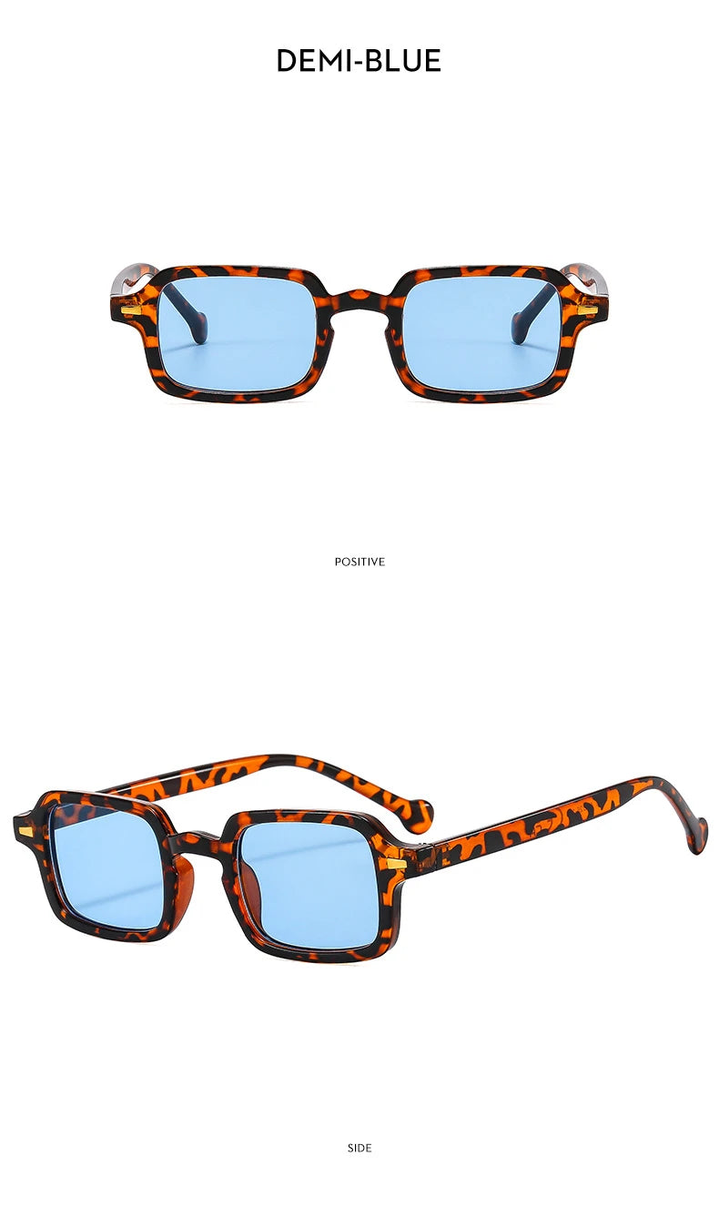 Mode luxueux Rectangle lunettes de soleil femmes