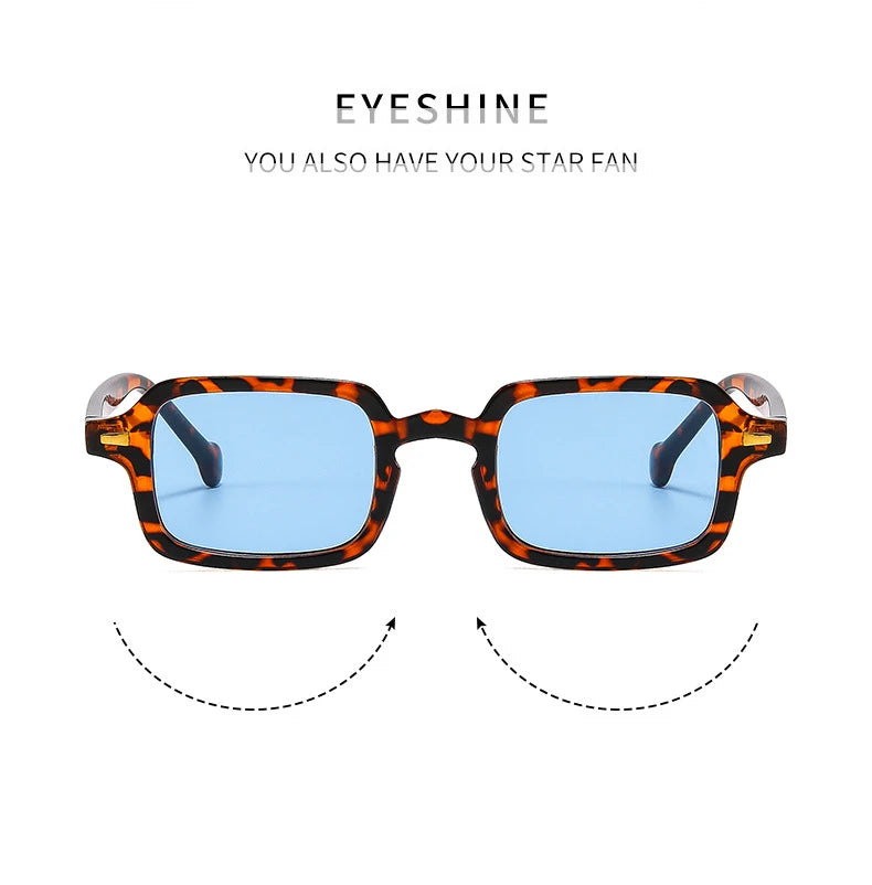 Mode luxueux Rectangle lunettes de soleil femmes