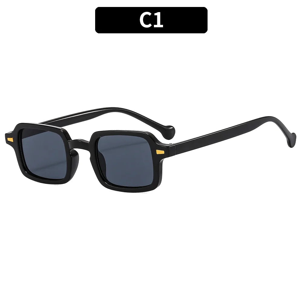 Mode luxueux Rectangle lunettes de soleil femmes