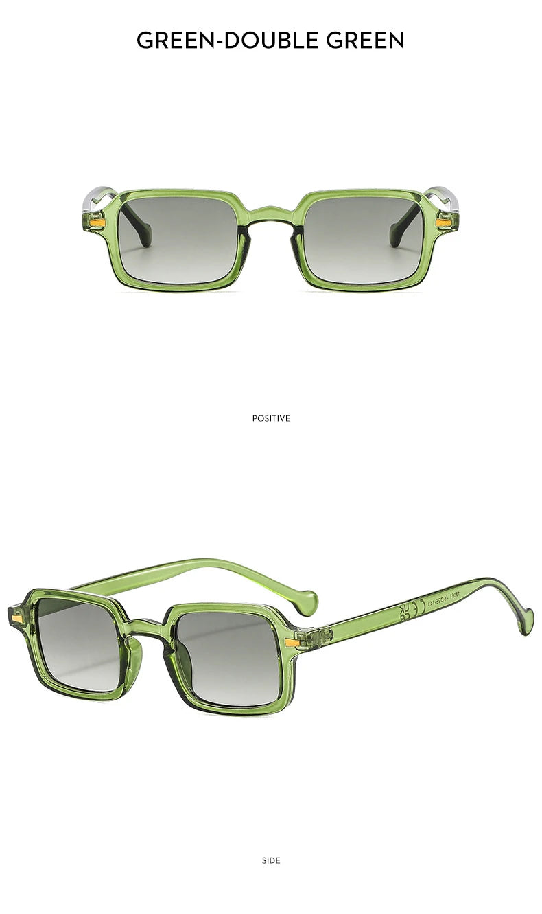 Mode luxueux Rectangle lunettes de soleil femmes