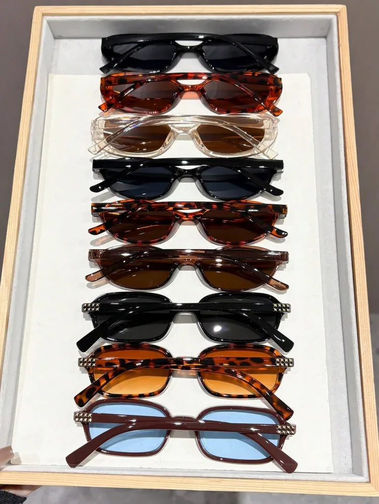 Lot de 9 lunettes à monture complète géométriques multicolores