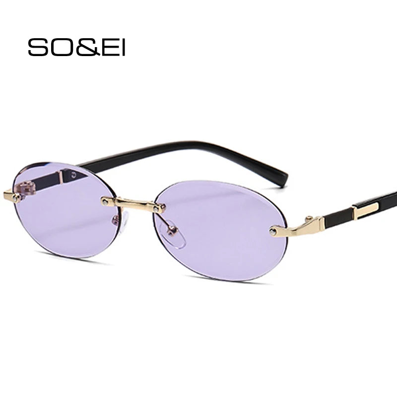 SO & EI rétro ovale femmes lunettes de soleil
