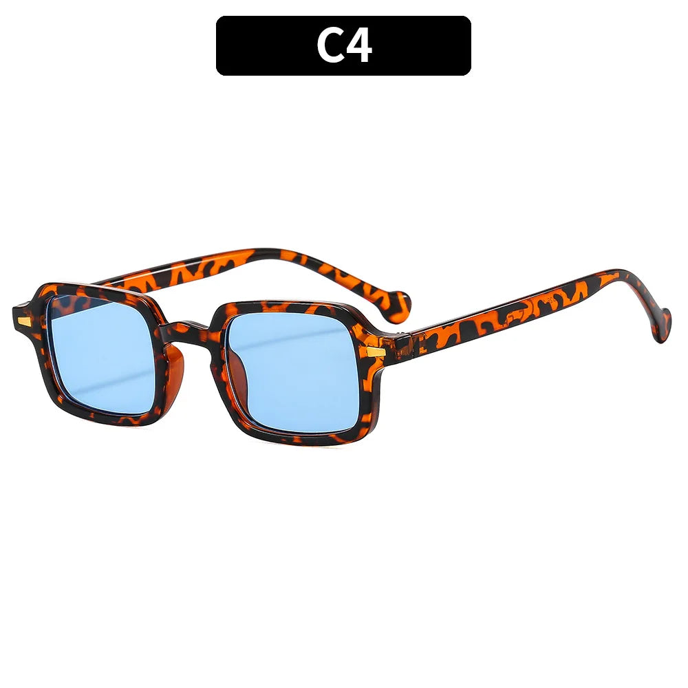 Mode luxueux Rectangle lunettes de soleil femmes