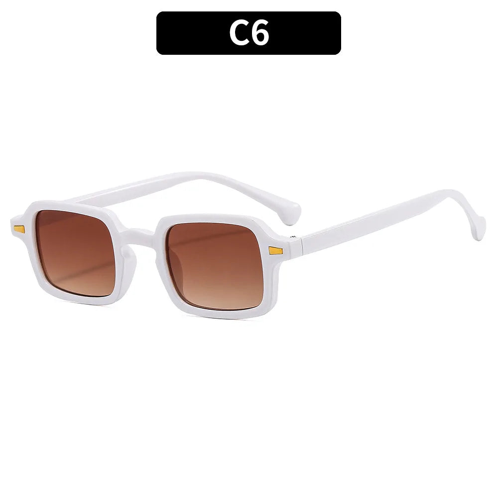 Mode luxueux Rectangle lunettes de soleil femmes