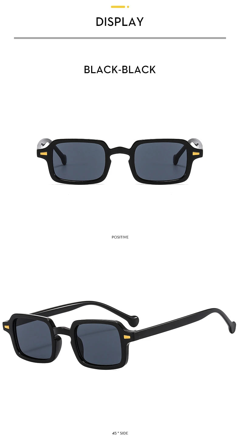 Mode luxueux Rectangle lunettes de soleil femmes