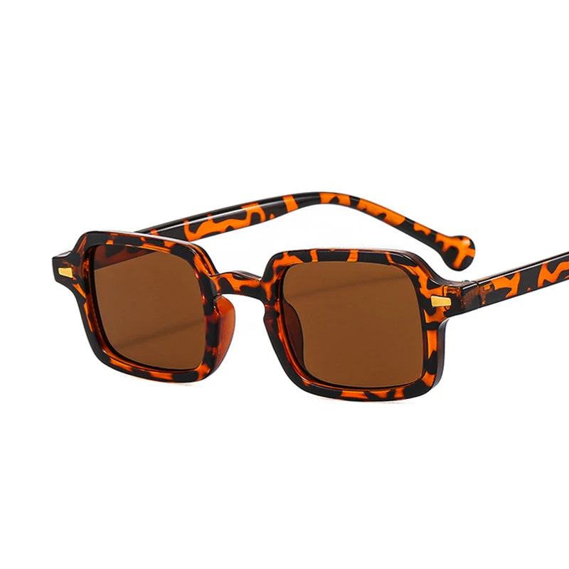 Mode luxueux Rectangle lunettes de soleil femmes