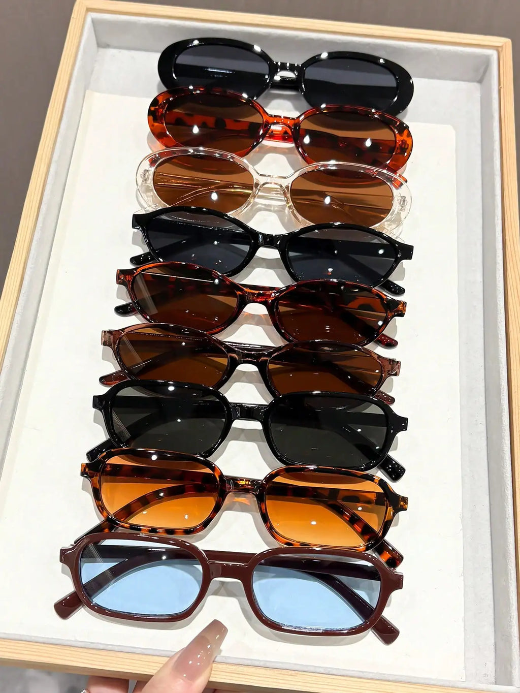 Lot de 9 lunettes à monture complète géométriques multicolores