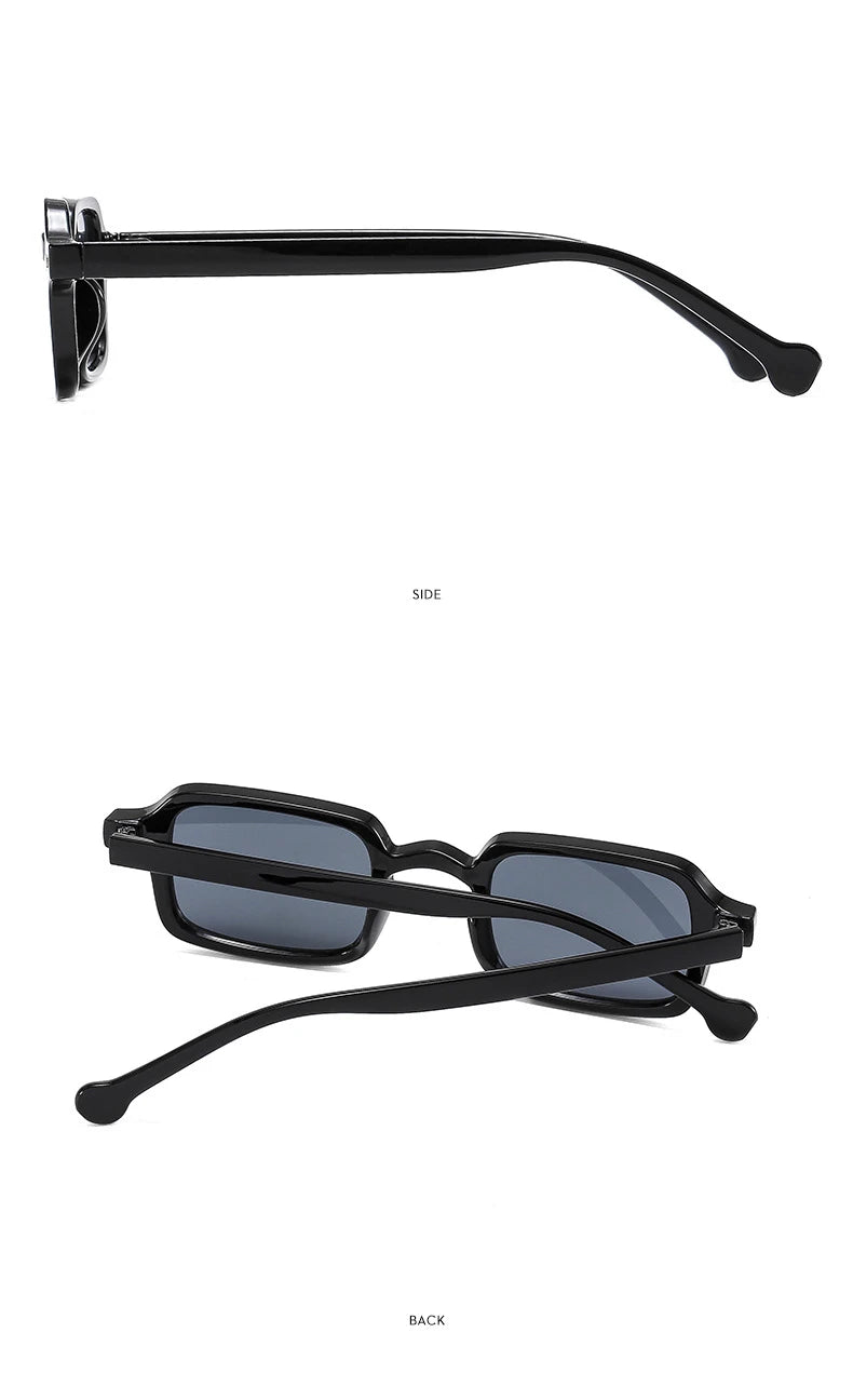 Mode luxueux Rectangle lunettes de soleil femmes