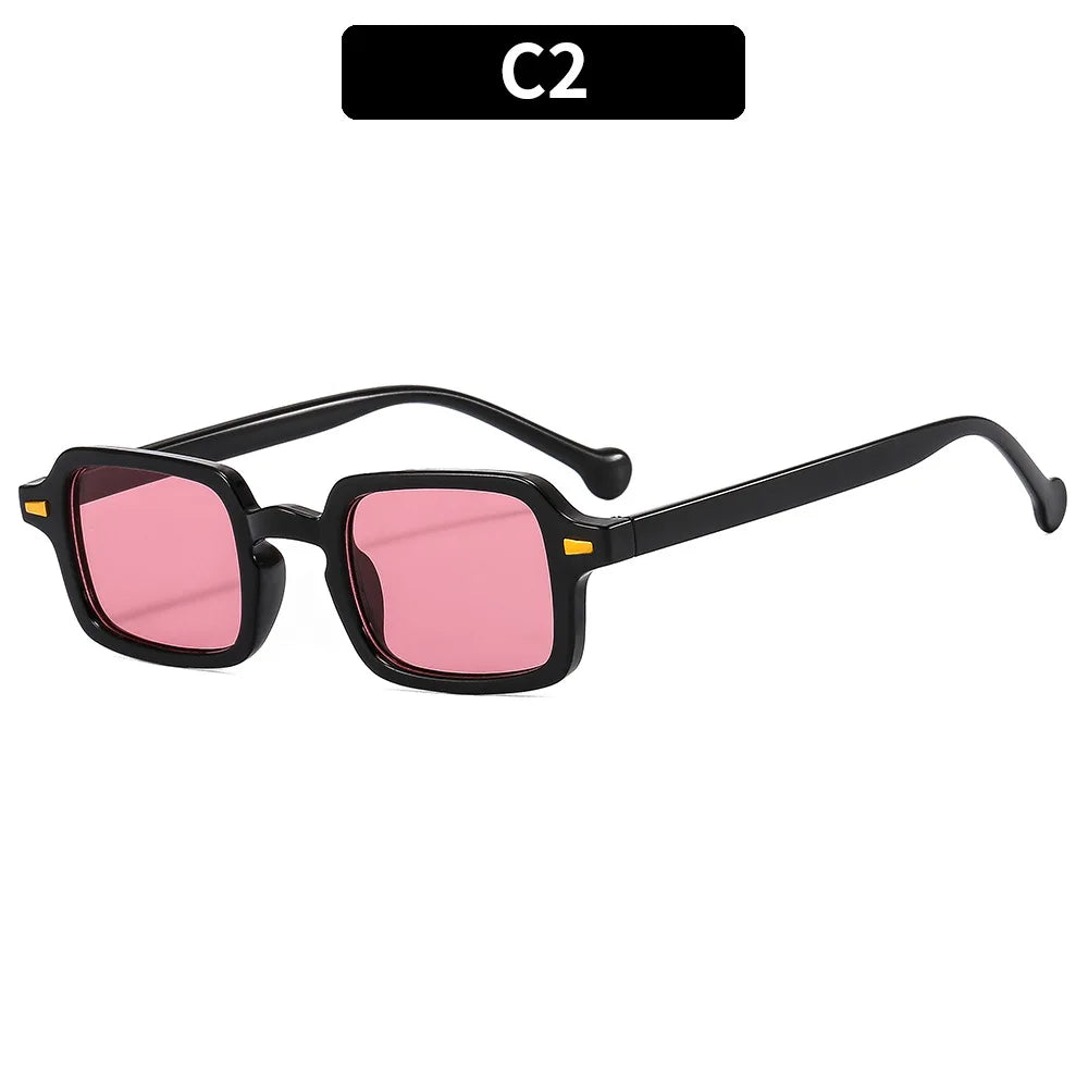 Mode luxueux Rectangle lunettes de soleil femmes