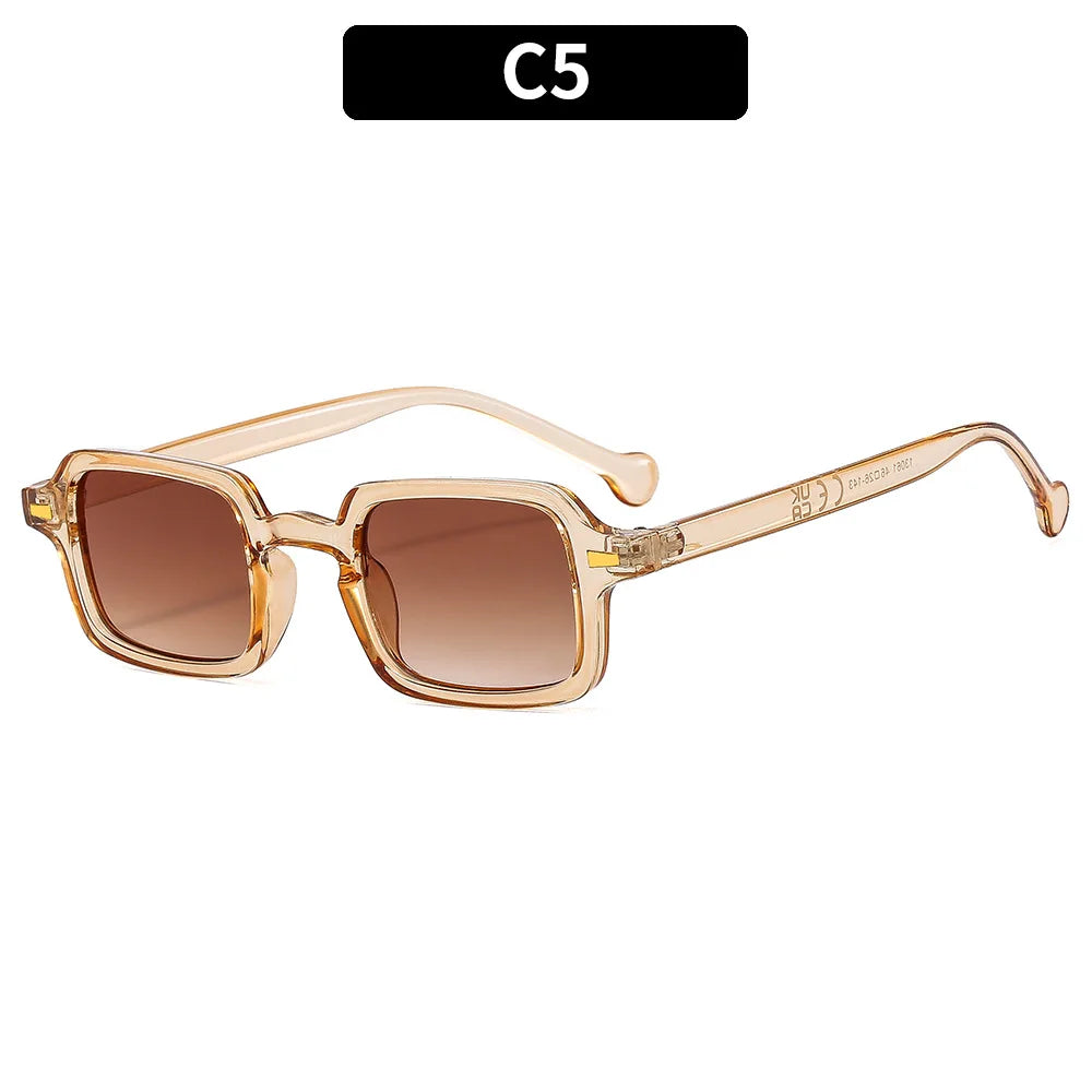 Mode luxueux Rectangle lunettes de soleil femmes